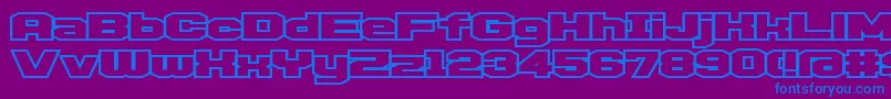 フォントD3egoistismO – 紫色の背景に青い文字
