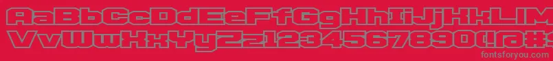 Fonte D3egoistismO – fontes cinzas em um fundo vermelho