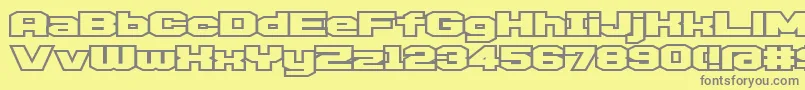 D3egoistismO Font – Gray Fonts on Yellow Background
