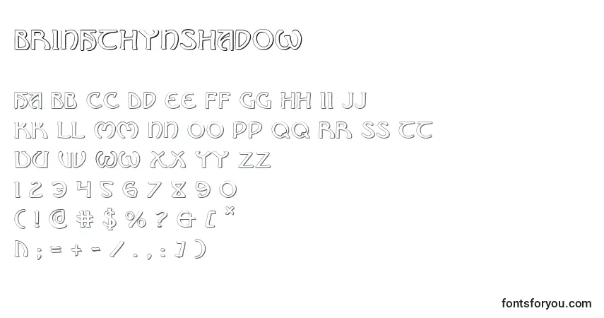 Шрифт BrinAthynShadow – алфавит, цифры, специальные символы