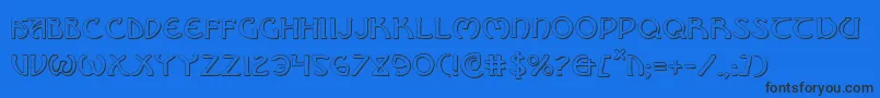 BrinAthynShadow Font – Black Fonts on Blue Background