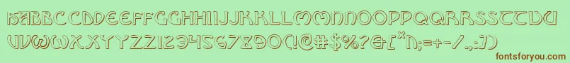 BrinAthynShadow Font – Brown Fonts on Green Background