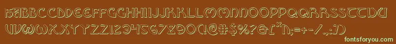 BrinAthynShadow Font – Green Fonts on Brown Background