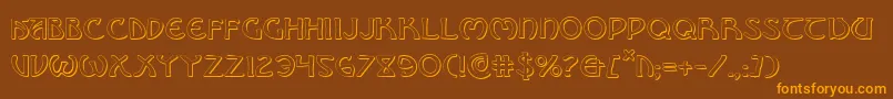 BrinAthynShadow Font – Orange Fonts on Brown Background