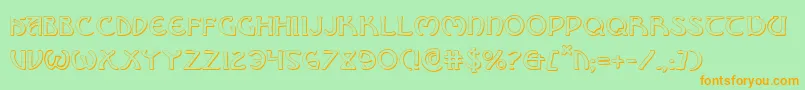 BrinAthynShadow Font – Orange Fonts on Green Background