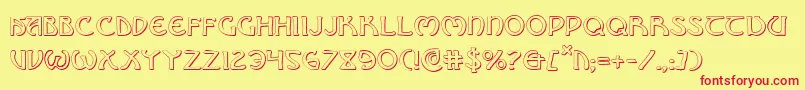 BrinAthynShadow Font – Red Fonts on Yellow Background