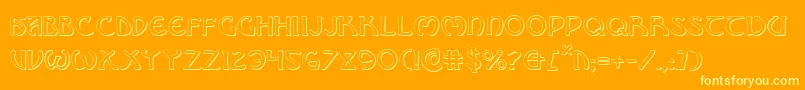 BrinAthynShadow Font – Yellow Fonts on Orange Background
