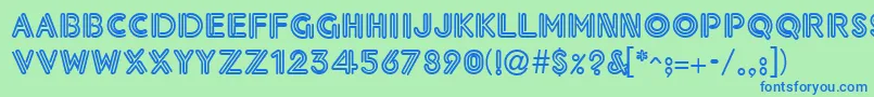 NeonThick Font – Blue Fonts on Green Background