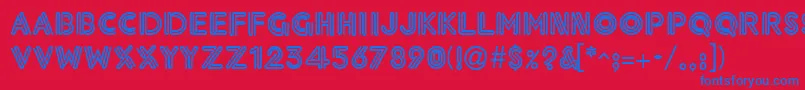 フォントNeonThick – 赤い背景に青い文字