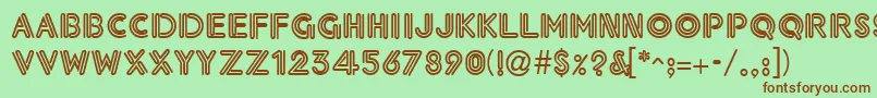 NeonThick-fontti – ruskeat fontit vihreällä taustalla
