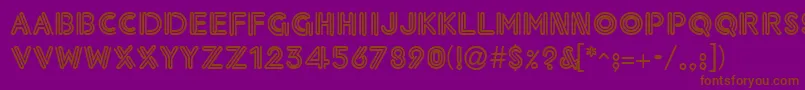 NeonThick-Schriftart – Braune Schriften auf violettem Hintergrund