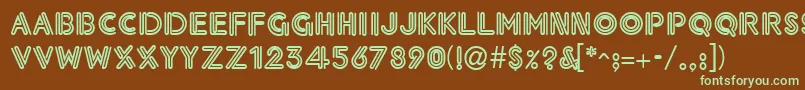 NeonThick-fontti – vihreät fontit ruskealla taustalla