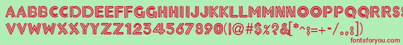 NeonThick-fontti – punaiset fontit vihreällä taustalla