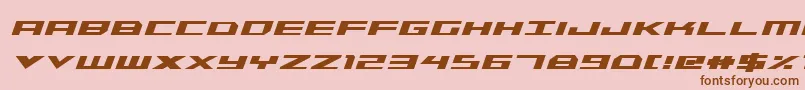 Triremecondboldital Font – Brown Fonts on Pink Background