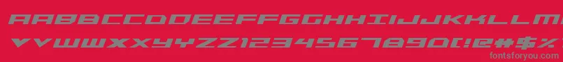 Triremecondboldital Font – Gray Fonts on Red Background
