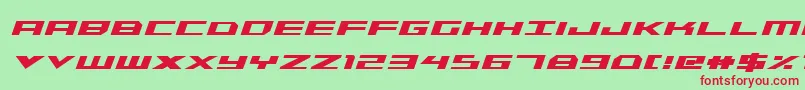 Triremecondboldital Font – Red Fonts on Green Background