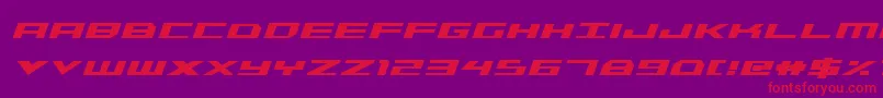 フォントTriremecondboldital – 紫の背景に赤い文字