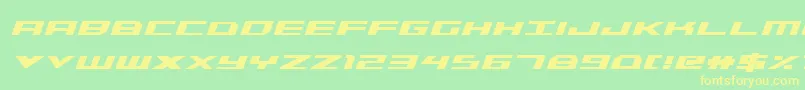 Triremecondboldital-fontti – keltaiset fontit vihreällä taustalla
