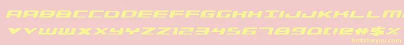 Triremecondboldital Font – Yellow Fonts on Pink Background
