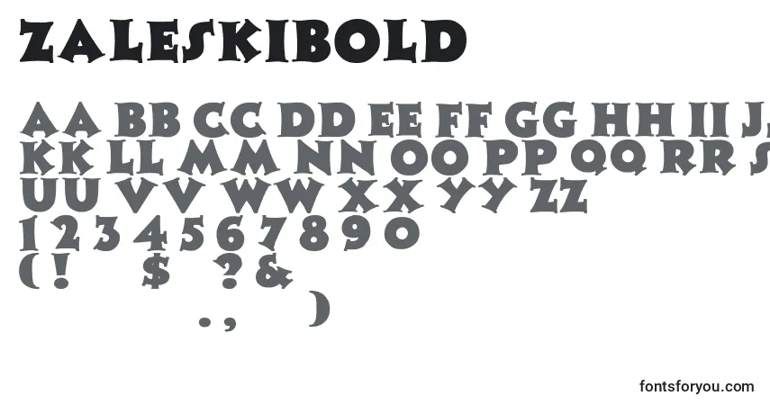 Шрифт ZaleskiBold – алфавит, цифры, специальные символы