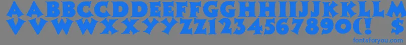 フォントZaleskiBold – 灰色の背景に青い文字