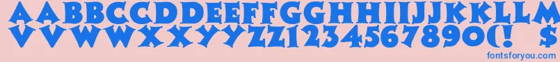 フォントZaleskiBold – ピンクの背景に青い文字