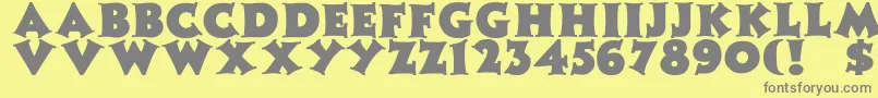 Fonte ZaleskiBold – fontes cinzas em um fundo amarelo