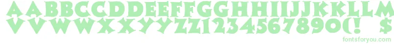 Fonte ZaleskiBold – fontes verdes em um fundo branco