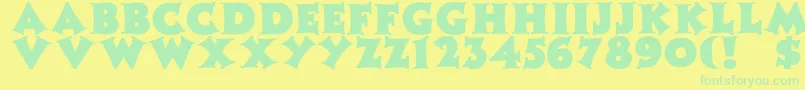 ZaleskiBold Font – Green Fonts on Yellow Background