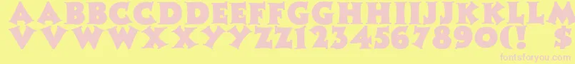 Fonte ZaleskiBold – fontes rosa em um fundo amarelo