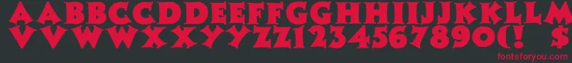 Fonte ZaleskiBold – fontes vermelhas em um fundo preto