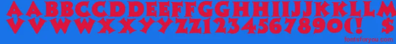 ZaleskiBold-Schriftart – Rote Schriften auf blauem Hintergrund