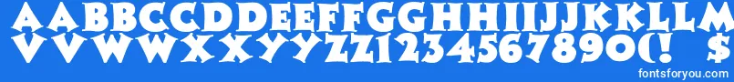 ZaleskiBold-Schriftart – Weiße Schriften auf blauem Hintergrund