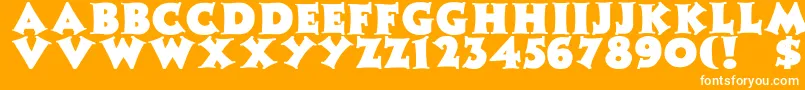 Fonte ZaleskiBold – fontes brancas em um fundo laranja
