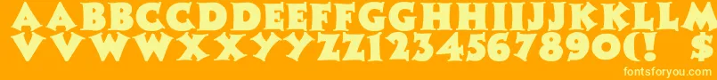 Czcionka ZaleskiBold – żółte czcionki na pomarańczowym tle