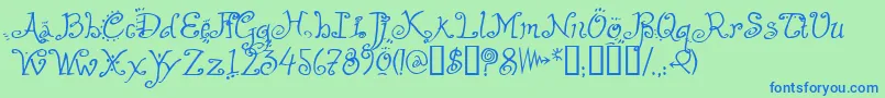 Helza Font – Blue Fonts on Green Background