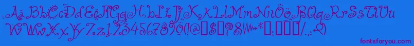 Helza Font – Purple Fonts on Blue Background