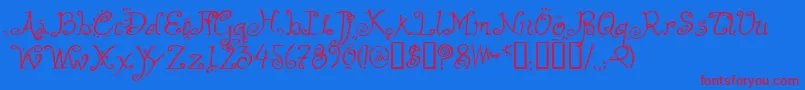 Helza Font – Red Fonts on Blue Background