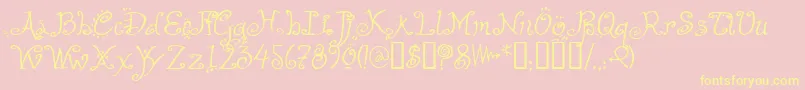 Helza Font – Yellow Fonts on Pink Background