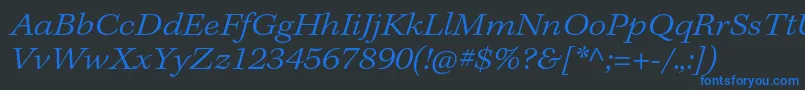KeplerstdLightextit Font – Blue Fonts on Black Background