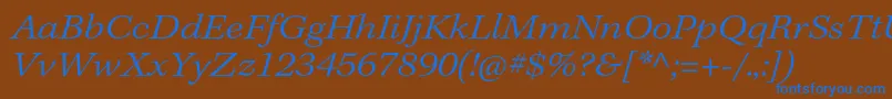 KeplerstdLightextit Font – Blue Fonts on Brown Background