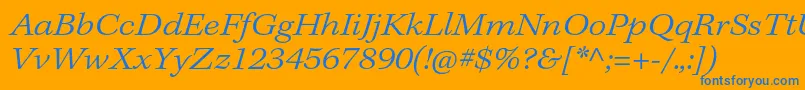 KeplerstdLightextit Font – Blue Fonts on Orange Background