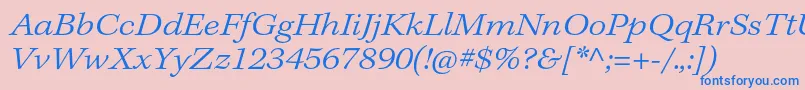 Шрифт KeplerstdLightextit – синие шрифты на розовом фоне