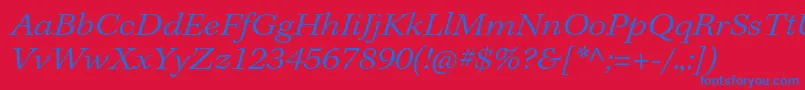 KeplerstdLightextit-Schriftart – Blaue Schriften auf rotem Hintergrund