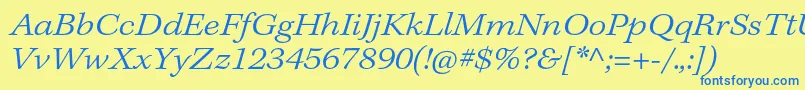 Шрифт KeplerstdLightextit – синие шрифты на жёлтом фоне