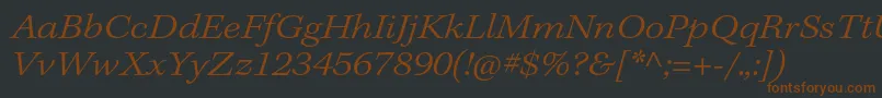 Шрифт KeplerstdLightextit – коричневые шрифты на чёрном фоне