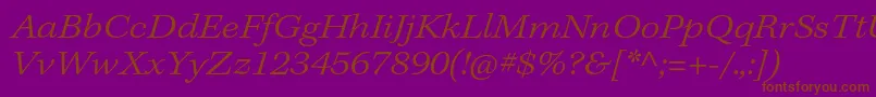 Шрифт KeplerstdLightextit – коричневые шрифты на фиолетовом фоне