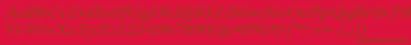 Шрифт KeplerstdLightextit – коричневые шрифты на красном фоне