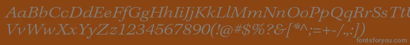 KeplerstdLightextit Font – Gray Fonts on Brown Background