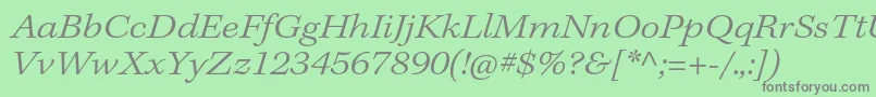 Шрифт KeplerstdLightextit – серые шрифты на зелёном фоне